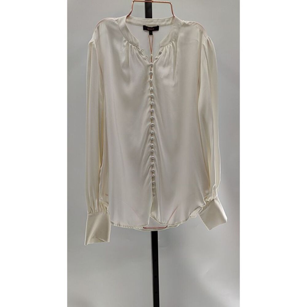 Quince Washable Stretch Silk Peasant Blouse size S
